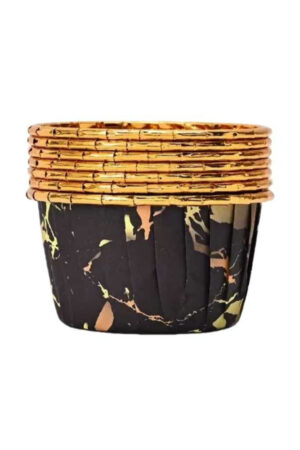 Foremki do babeczek 50szt marmurkowy czarny