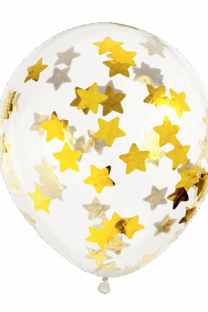 Balony lateksowe 12 cali 100szt z konfetti złote gwiazdki
