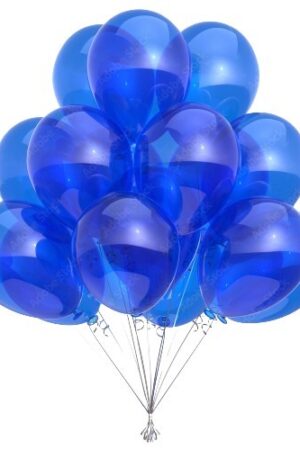 Balon lateksowy niebieski transparentny 10cali, 50szt