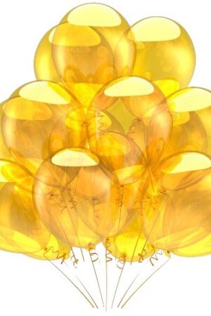 Balon lateksowy żółty transparentny 10cali, 50szt
