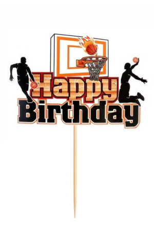 Topper na ciasto, tort Happy Birthday Piłka Koszykowa, Koszykówka
