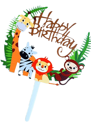 Topper na tort Zwierzątka Happy Birthday