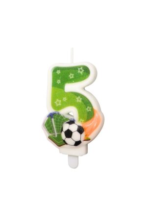 Świeczka piłka nożna cyfra 5