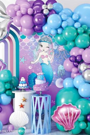 Girlanda balononowa zestaw balonów dla dziewczynki Syrenka 121szt