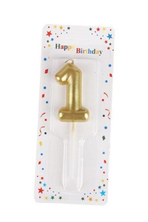 Świeczka cyfra 1 , złota