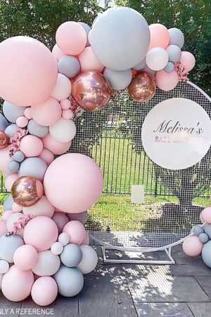 Girlanda balony pudrowy róż