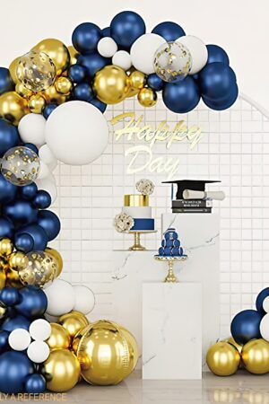 Girlanda balonowa granatowo złota