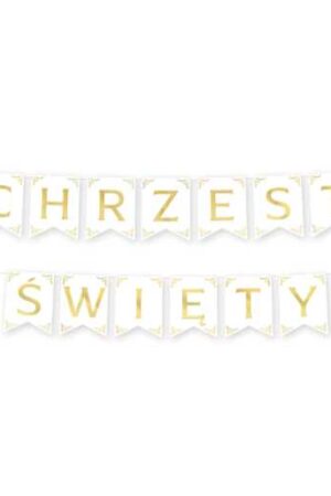 Baner biało złoty Chrzest Święty