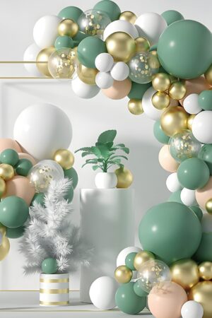 Girlanda balonowa oliwkowa