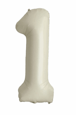 Balon foliowy cyfra 1 szampańska boho kremowa, 40 cali