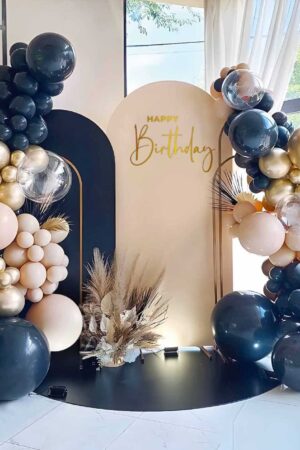 Girlanda balononowa zestaw balonów granatowo złoty 124szt