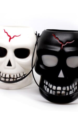 Torebka na cukierki wiaderko dekoracja czaszka Halloween