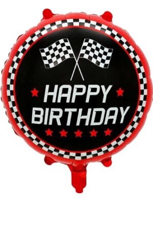 Balon foliowy okrągły Racing Happy Birthday 18cali