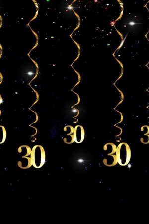 Świderek girlanda  30 urodziny 80cm, 5szt