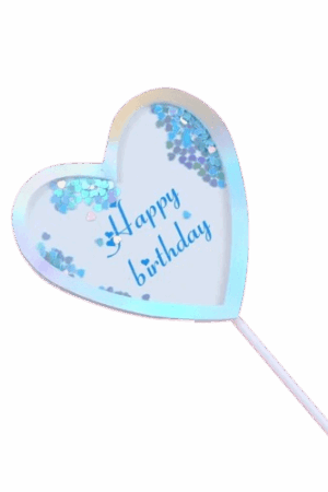 Topper na tort Happy Brithday serce