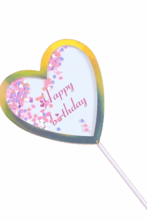 Topper na tort Happy Brithday serce