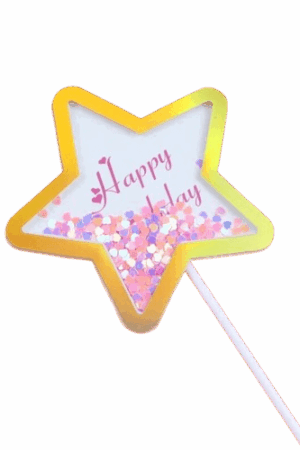 Topper na tort gwiazdka Happy Birthday