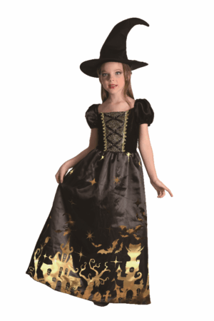 Strój przebranie Halloween Czarownica Wiedźma rozm. L 130-140cm