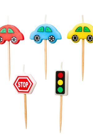 Świeczka autka pojazdy samochody 5szt