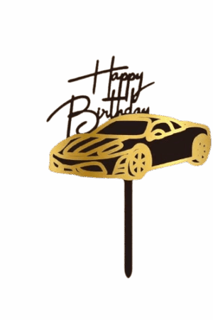 Topper na tort Auto Samochód Happy Birthday
