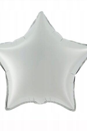 Balon foliowy gwiazda 18 cali Srebrny Matowy 50szt