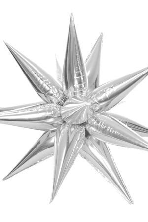 Balon foliowy Gwiazda 3D srebrna 26 cali 70cm
