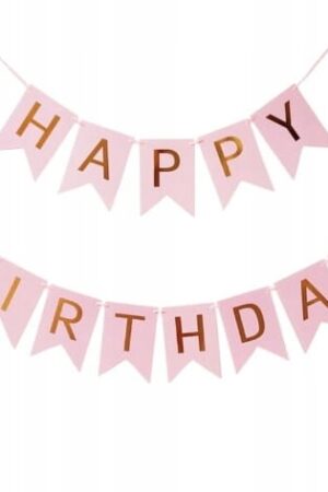 Baner Happy Birthday różowy