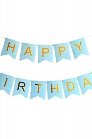 Baner Happy Birthday niebieski