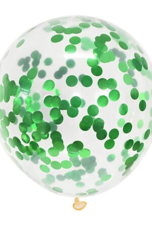 Balony lateksowe 12 cali 100szt z konfetti zielonym