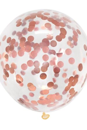 Balony lateksowe 12 cali 100szt z konfetti rose gold