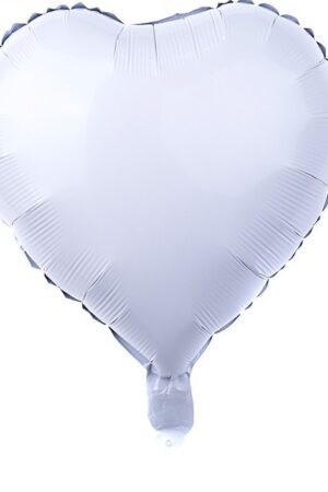 Balon foliowy serce 18 cali 45 cm biały matowy 50szt