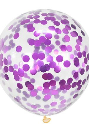 Balony lateksowe 12 cali 100szt z konfetti fuksja