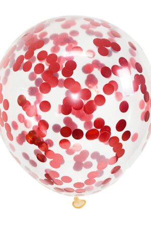 Balony lateksowe 12 cali 100szt z konfetti czerwonym