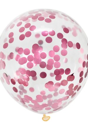 Balony lateksowe 12 cali 100szt z konfetti pastelowy róż