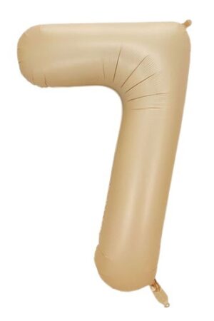 Balon foliowy cyfra 7 beżowa boho, 40 cali