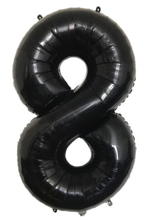 Balon foliowy cyfra 8 czarny, 32cale