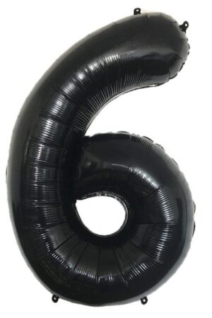 Balon foliowy cyfra 6 czarny, 32cale