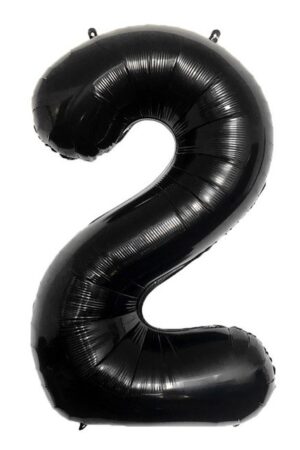 Balon foliowy cyfra 2 czarny, 32cale