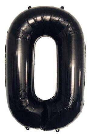 Balon foliowy cyfra 0 czarny, 32cale