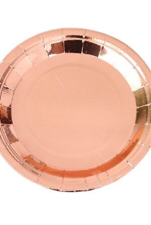 Talerzyki papierowe rose gold 7cali 6szt