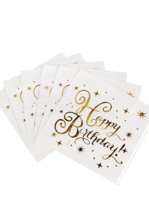 Serwetki napis Happy Birthday 10szt