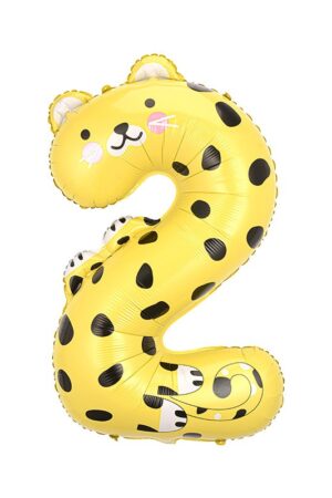 Balon foliowy cyfra 2 zwierzątka 40cali