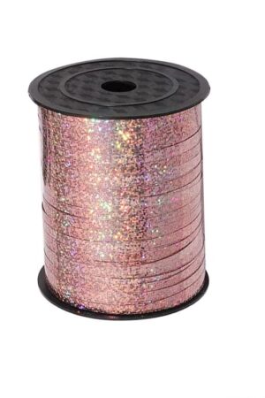 Wstążka plastikowa rose gold holograficzna 225m