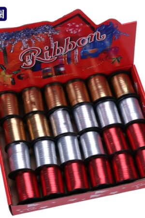 Wstążka plastikowa matowa mix kolor 10m, 24szt