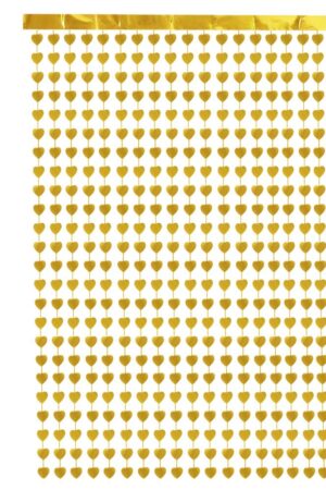 Kurtyna imprezowa serca złota 100x200cm