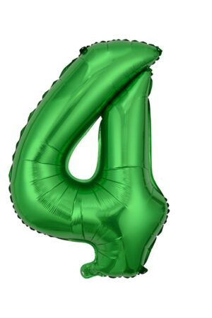 Balon foliowy cyfra 4 zielony, 40 cali