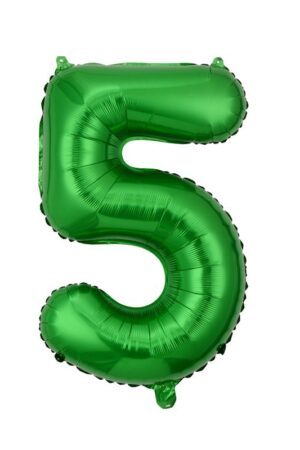 Balon foliowy cyfra 5 zielony, 40 cali