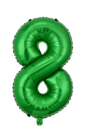Balon foliowy cyfra 8 zielony, 40 cali