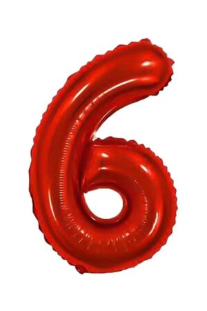 Balon foliowy cyfra 6 czerwona, 40 cali