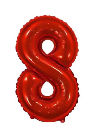 Balon foliowy cyfra 8 czerwona, 40 cali
